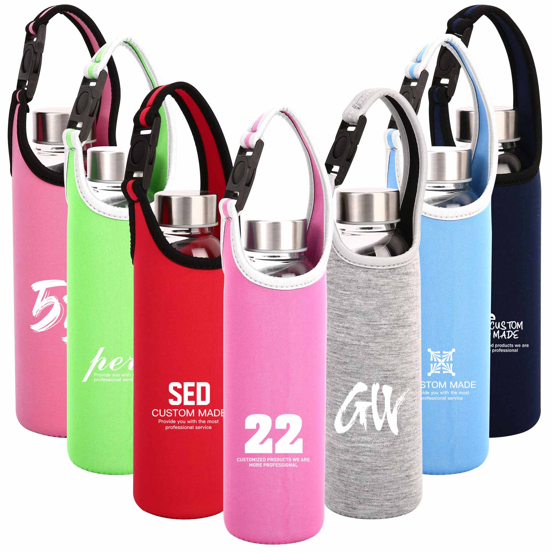 FlyFlyPromos - Neoprene Sleeve Bottle Cup Carrier Pouch - Promotional Product