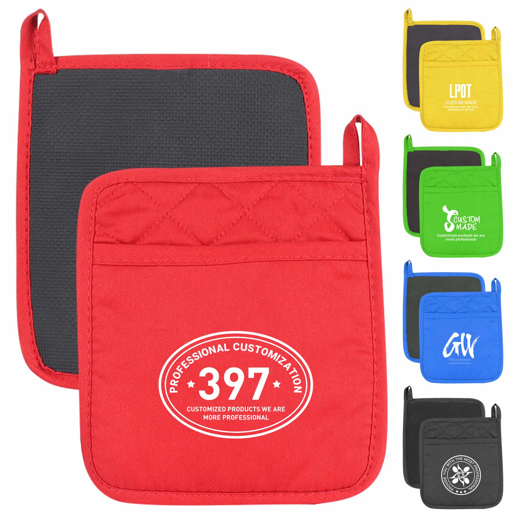 FlyFlyPromos - Pocket Pot Holders for Kitchen Heat Resistan - Promotional Product
