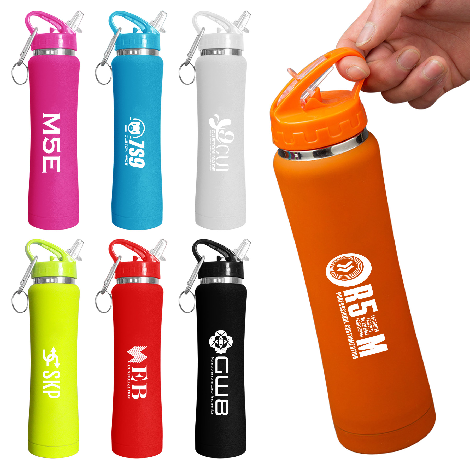 FlyFlyPromos - 500ml Double Wall Thermos with Carabiner - Promotional Product