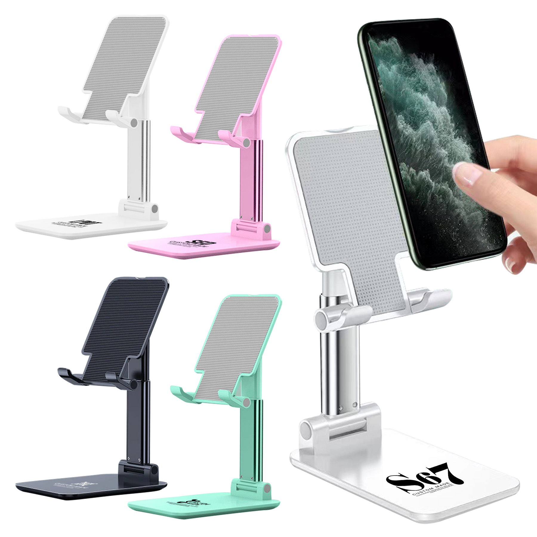 FlyFlyPromos - Adjustable Foldable Phone Stand Holder Image 1 - Promotional Product