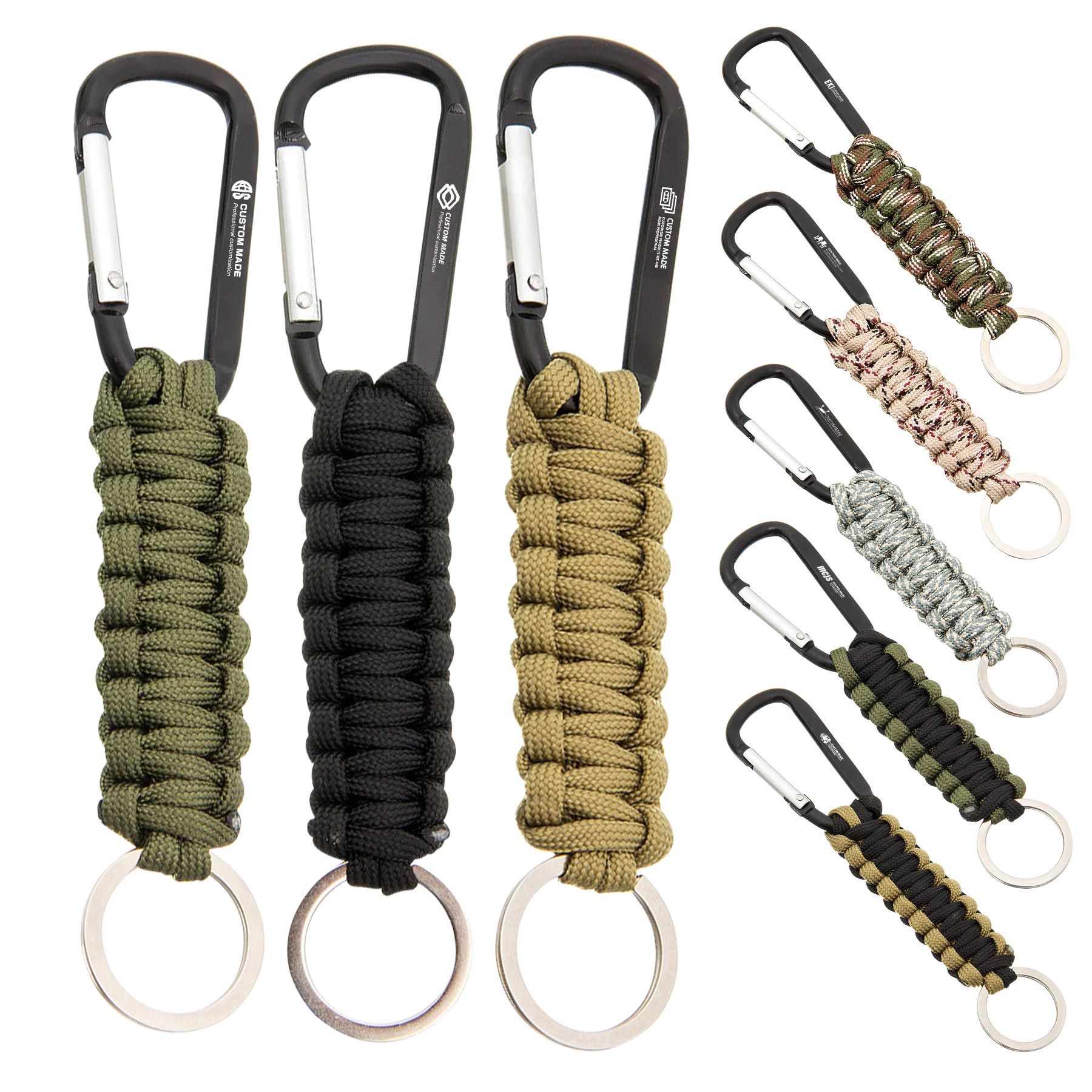 FlyFlyPromos - Paracord Braided Keychain With Carabiner - Promotional Product