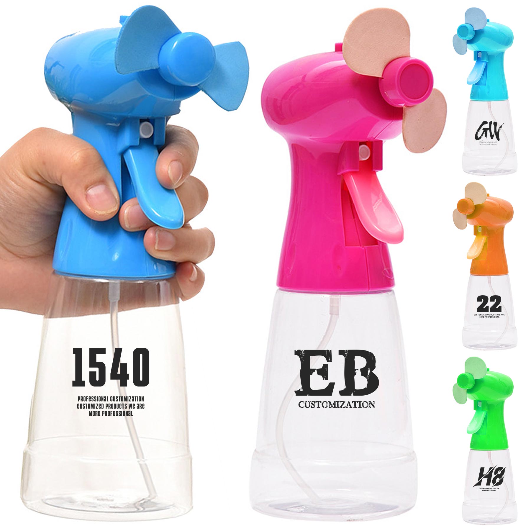 FlyFlyPromos - Misting Spray Bottle Fan - Promotional Product