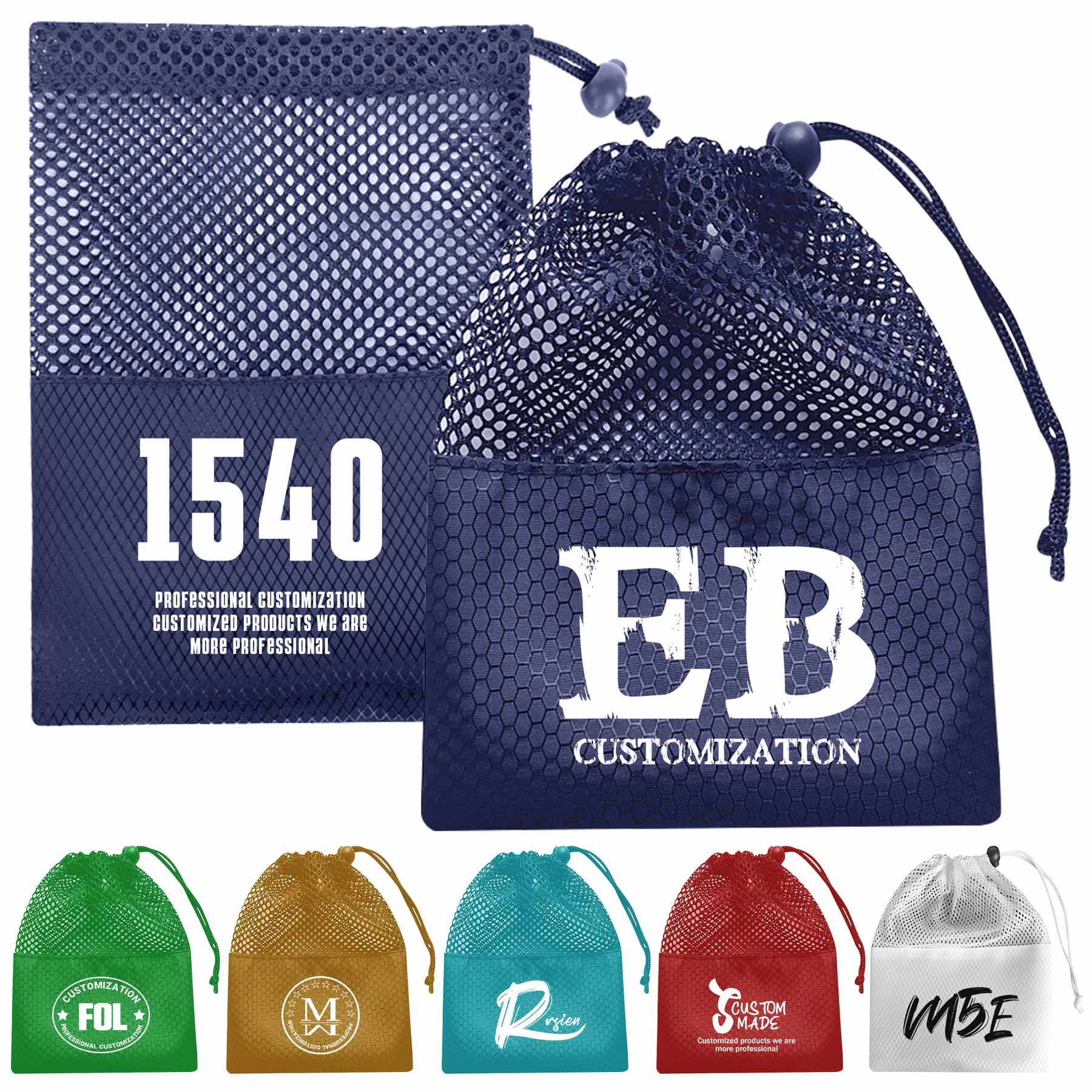 FlyFlyPromos - Mesh Bag with Sliding Drawstring Cord Lock Closure - Promotional Product