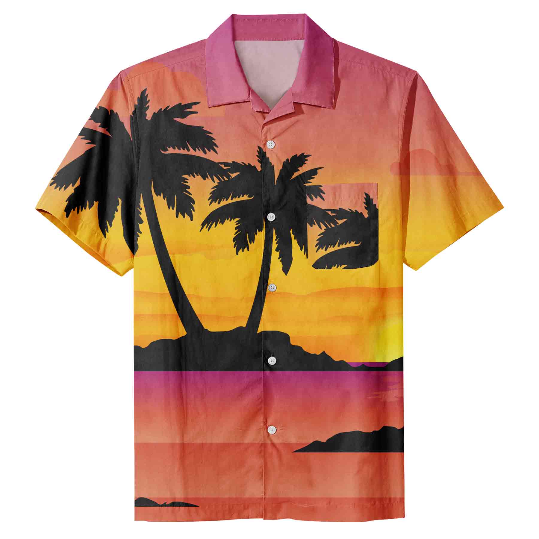 FlyFlyPromos - Mens Hawaiian Short Sleeve Casual Button Down Tropical Beach Shirt Image 8 - Promotional Product