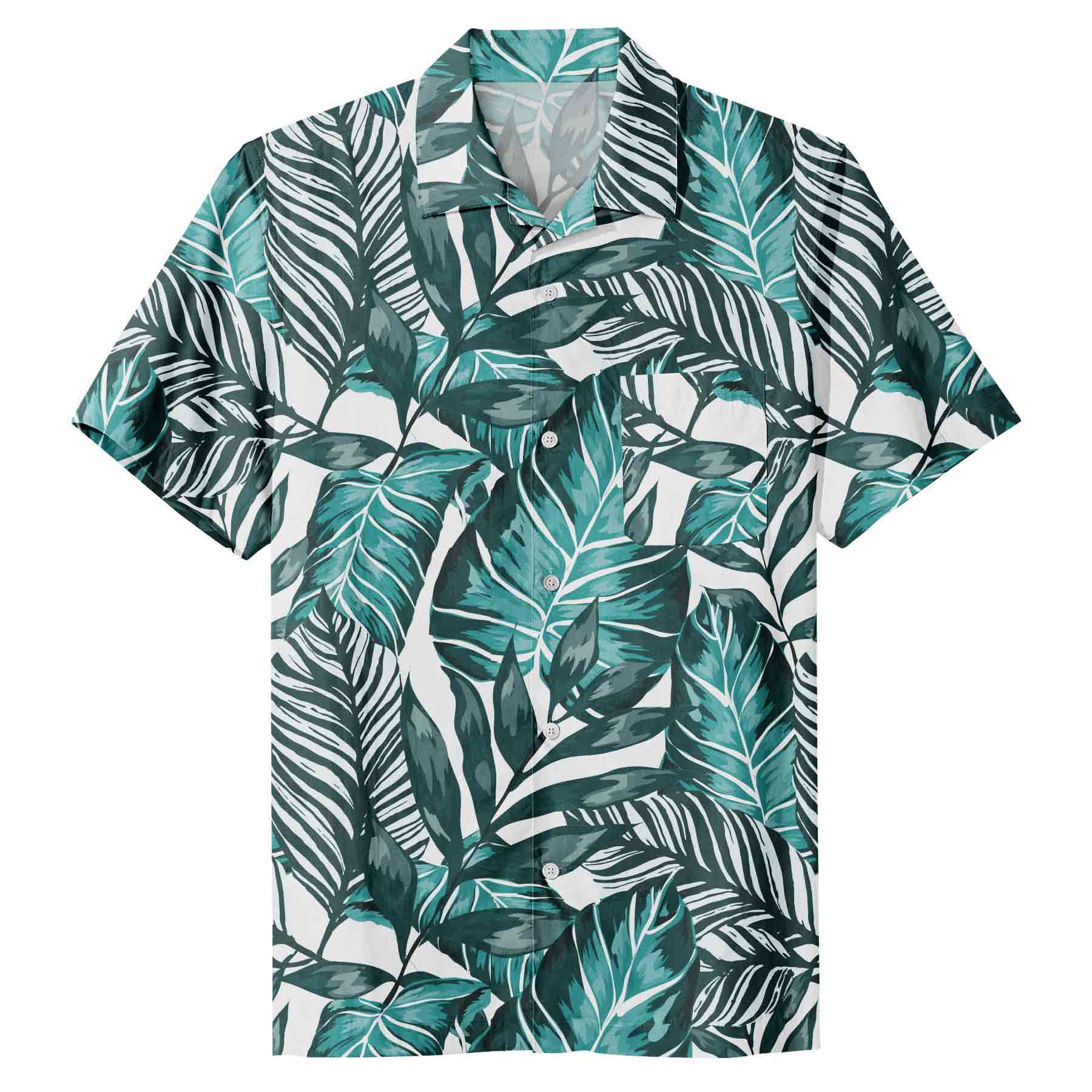 FlyFlyPromos - Mens Hawaiian Short Sleeve Casual Button Down Tropical Beach Shirt Image 6 - Promotional Product