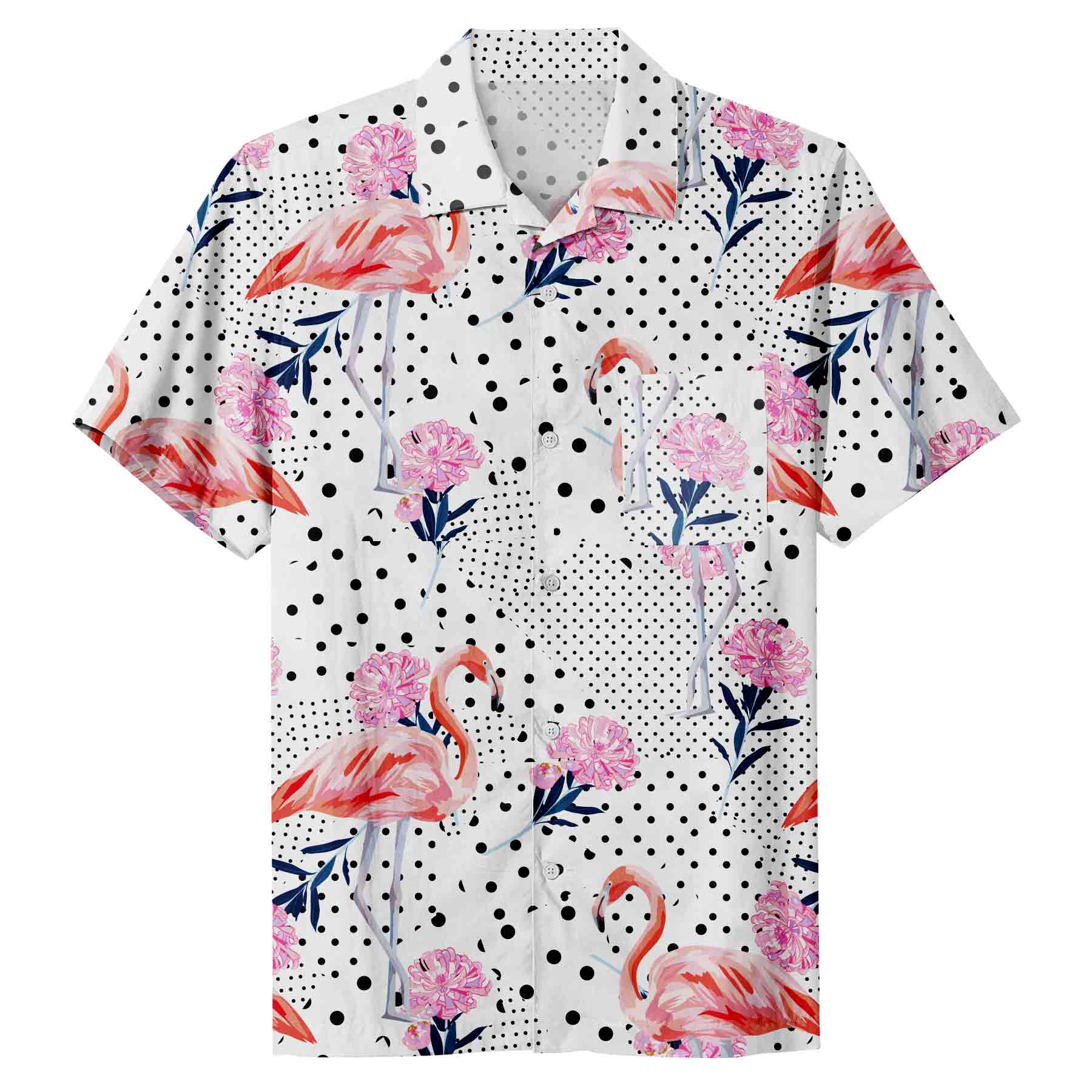 FlyFlyPromos - Mens Hawaiian Short Sleeve Casual Button Down Tropical Beach Shirt Image 4 - Promotional Product