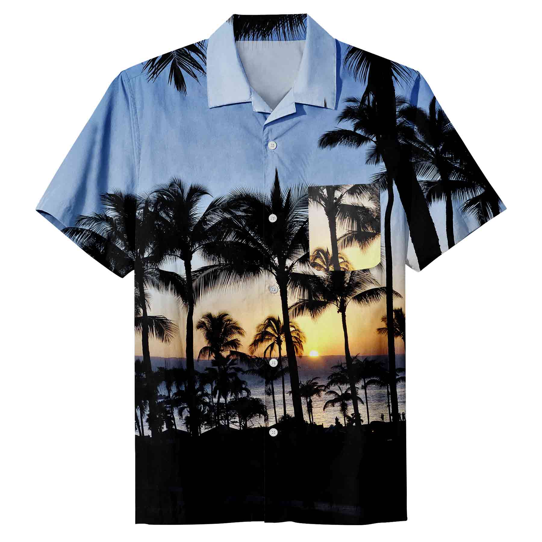 FlyFlyPromos - Mens Hawaiian Short Sleeve Casual Button Down Tropical Beach Shirt Image 3 - Promotional Product