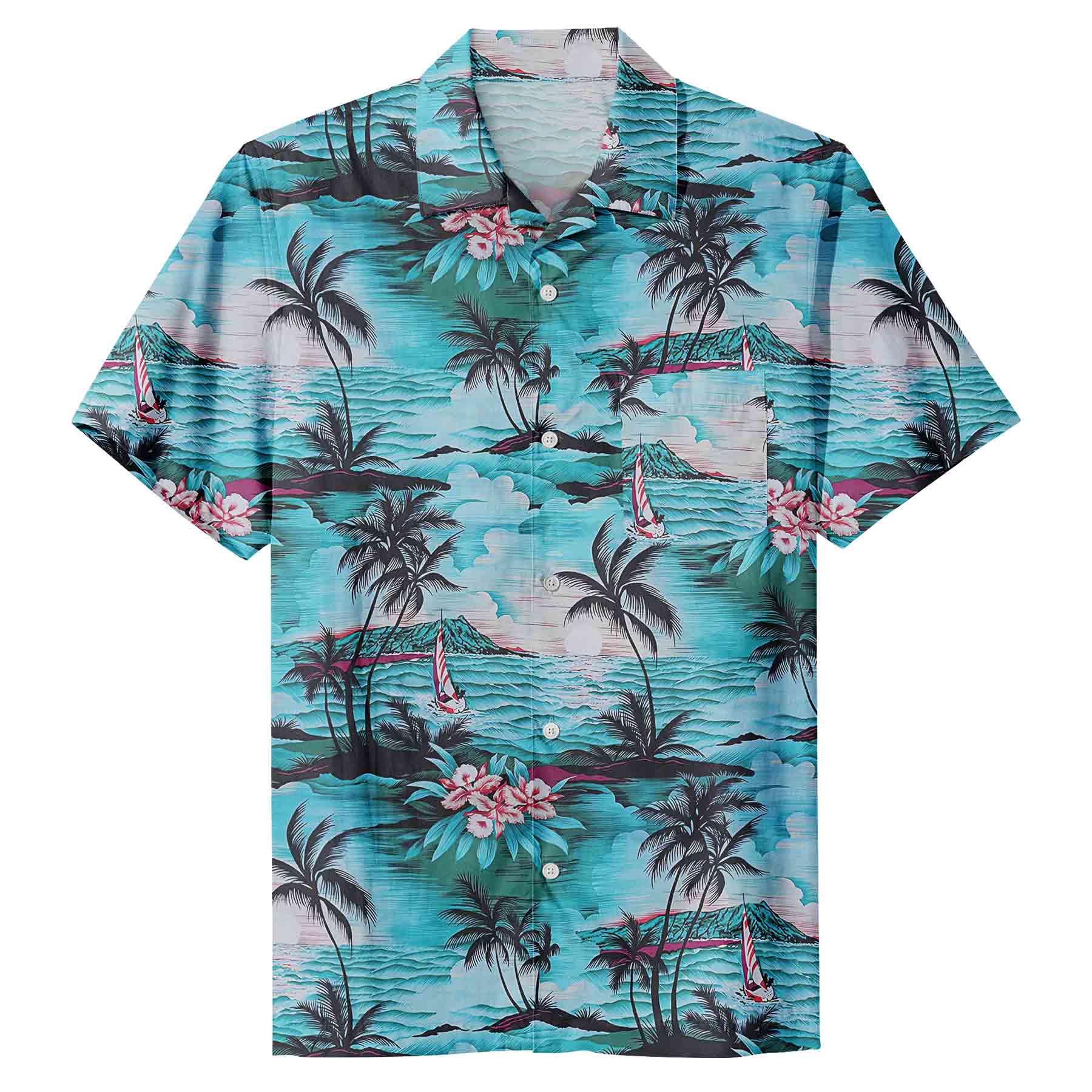 FlyFlyPromos - Casual Button Down Hawaiian Shortsleeve Shirt Image 6 - Promotional Product