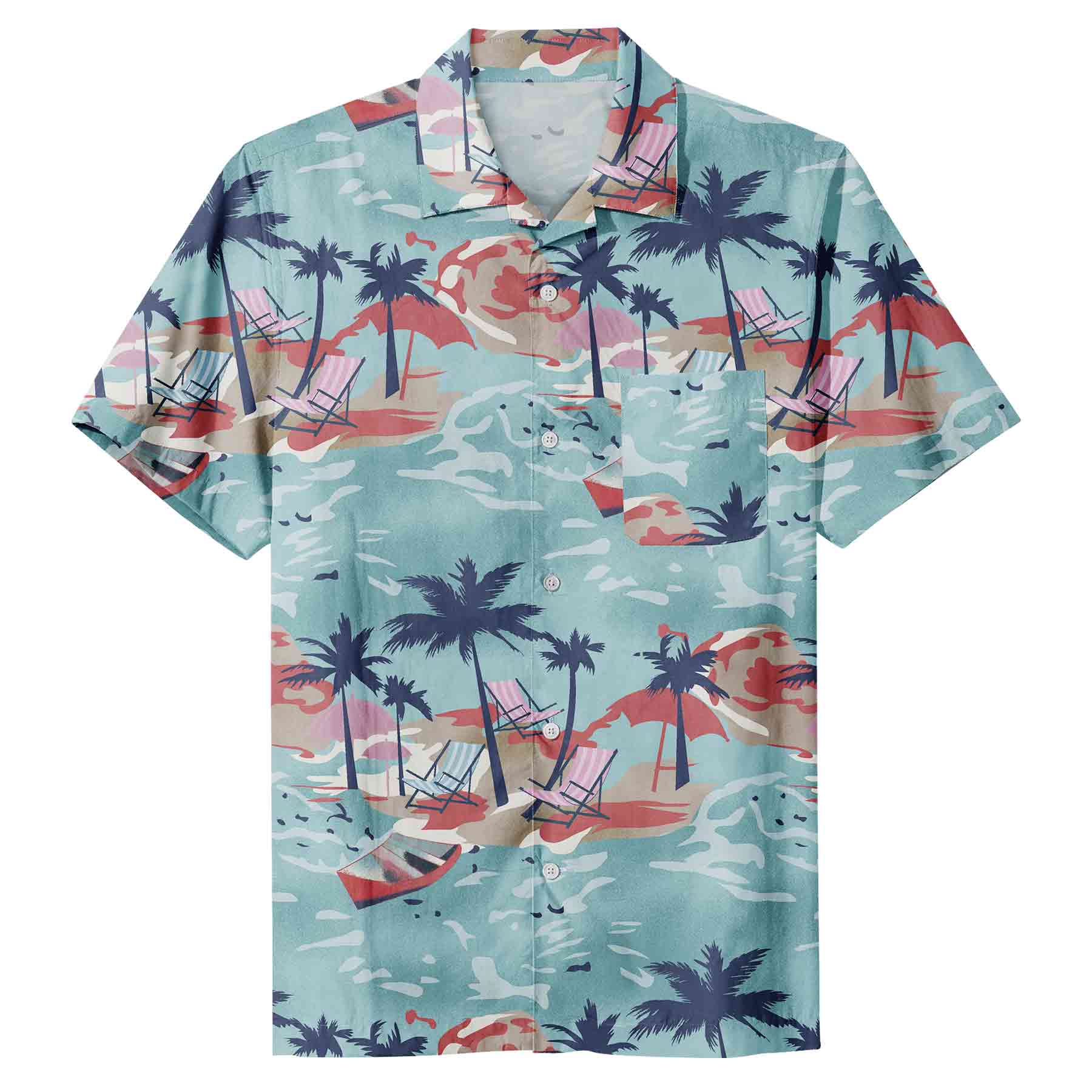 FlyFlyPromos - Casual Button Down Hawaiian Shortsleeve Shirt Image 5 - Promotional Product