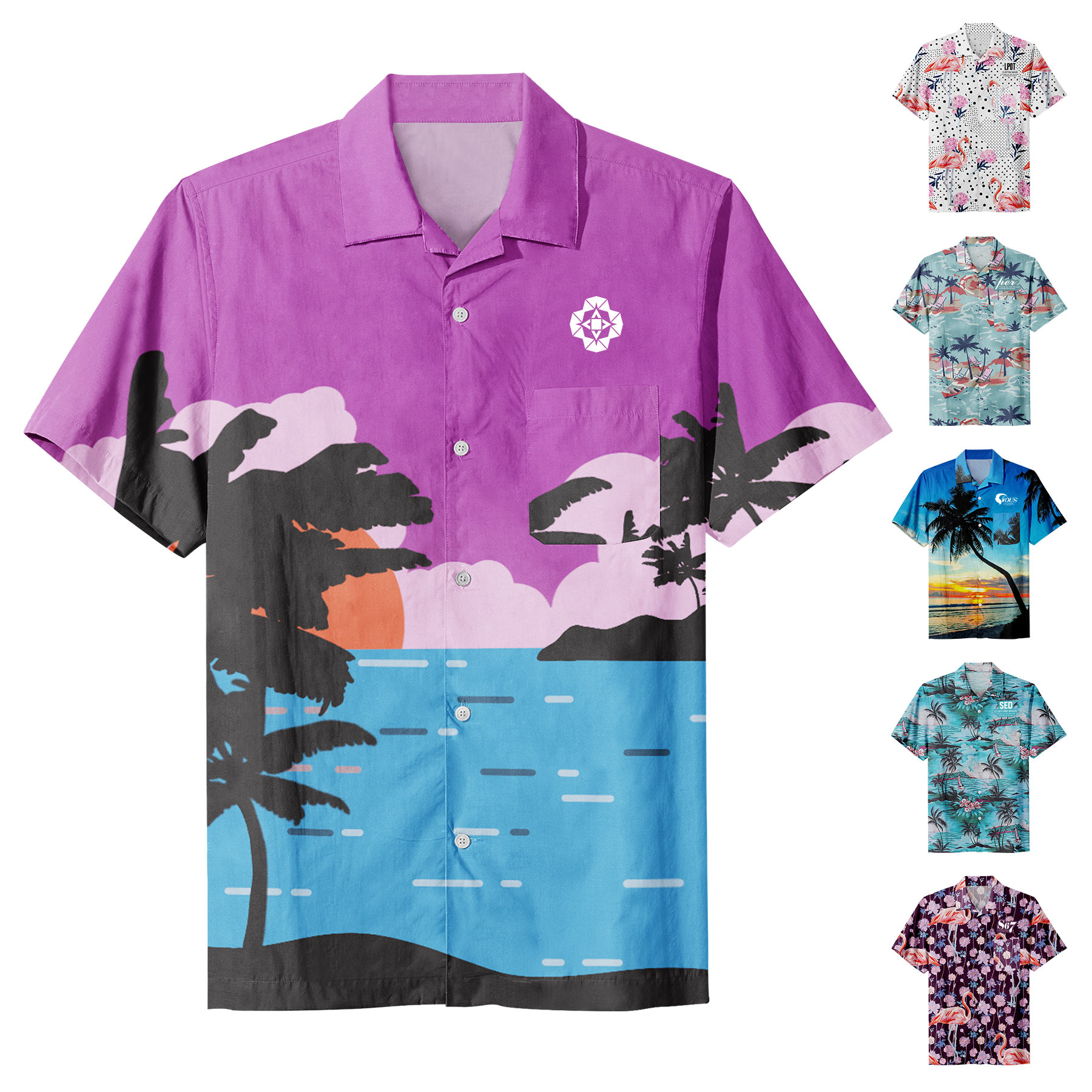 FlyFlyPromos - Casual Button Down Hawaiian Shortsleeve Shirt - Promotional Product