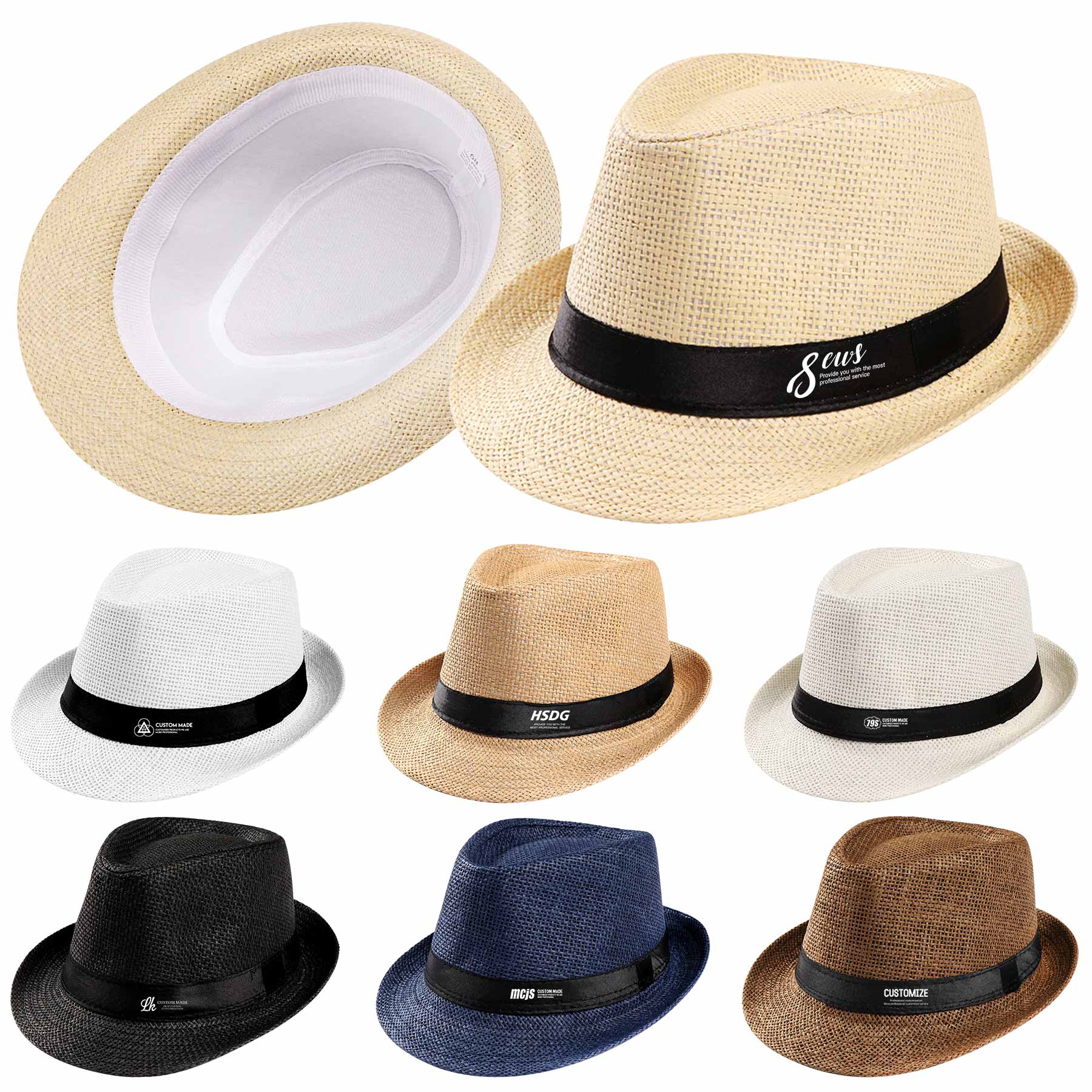 FlyFlyPromos - Beach wide brimmed Panama straw roll hat - Promotional Product