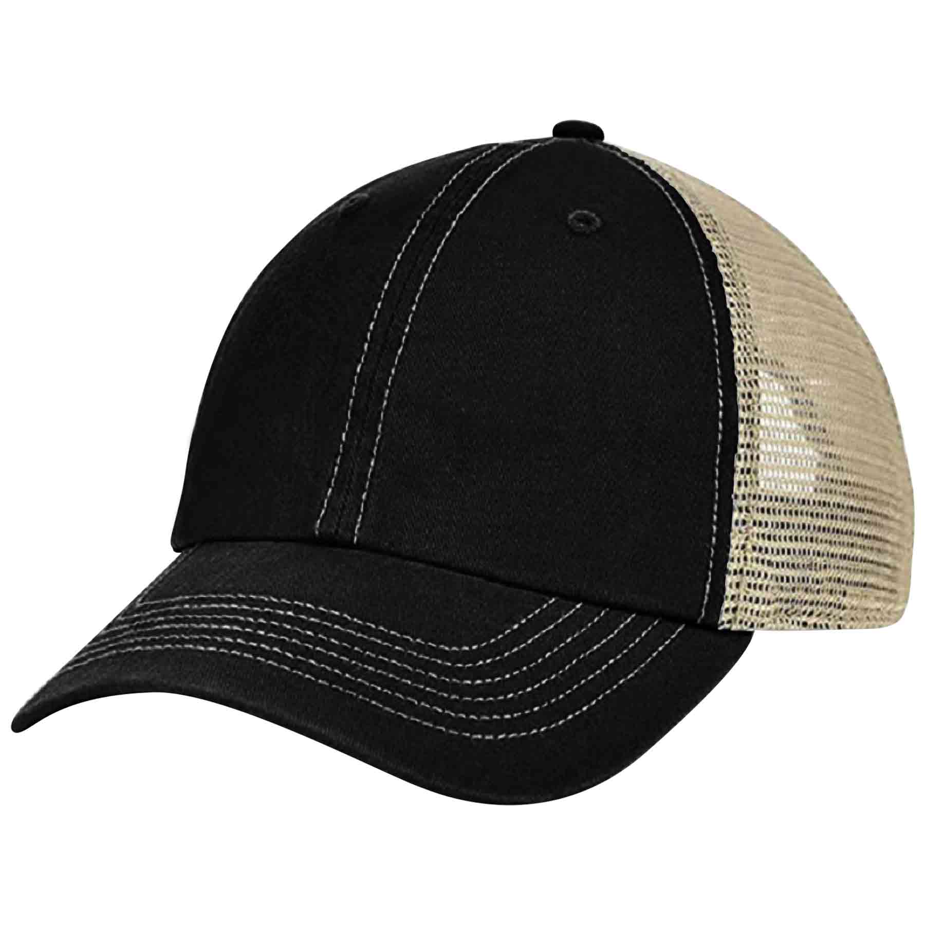 FlyFlyPromos - Two-Tone Untructured Trucker Hat with Mesh Back Dad Cap Image 7 - Promotional Product