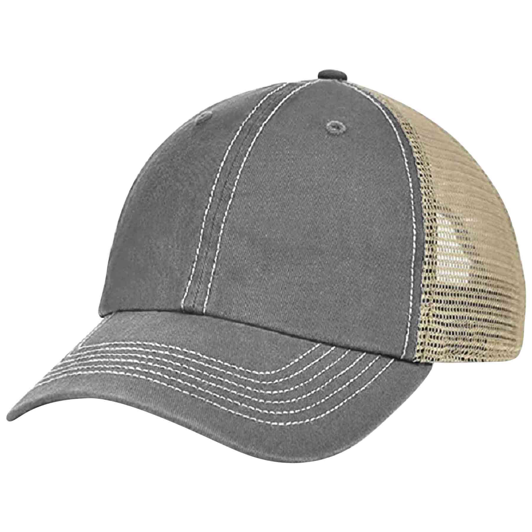 FlyFlyPromos - Two-Tone Untructured Trucker Hat with Mesh Back Dad Cap Image 6 - Promotional Product