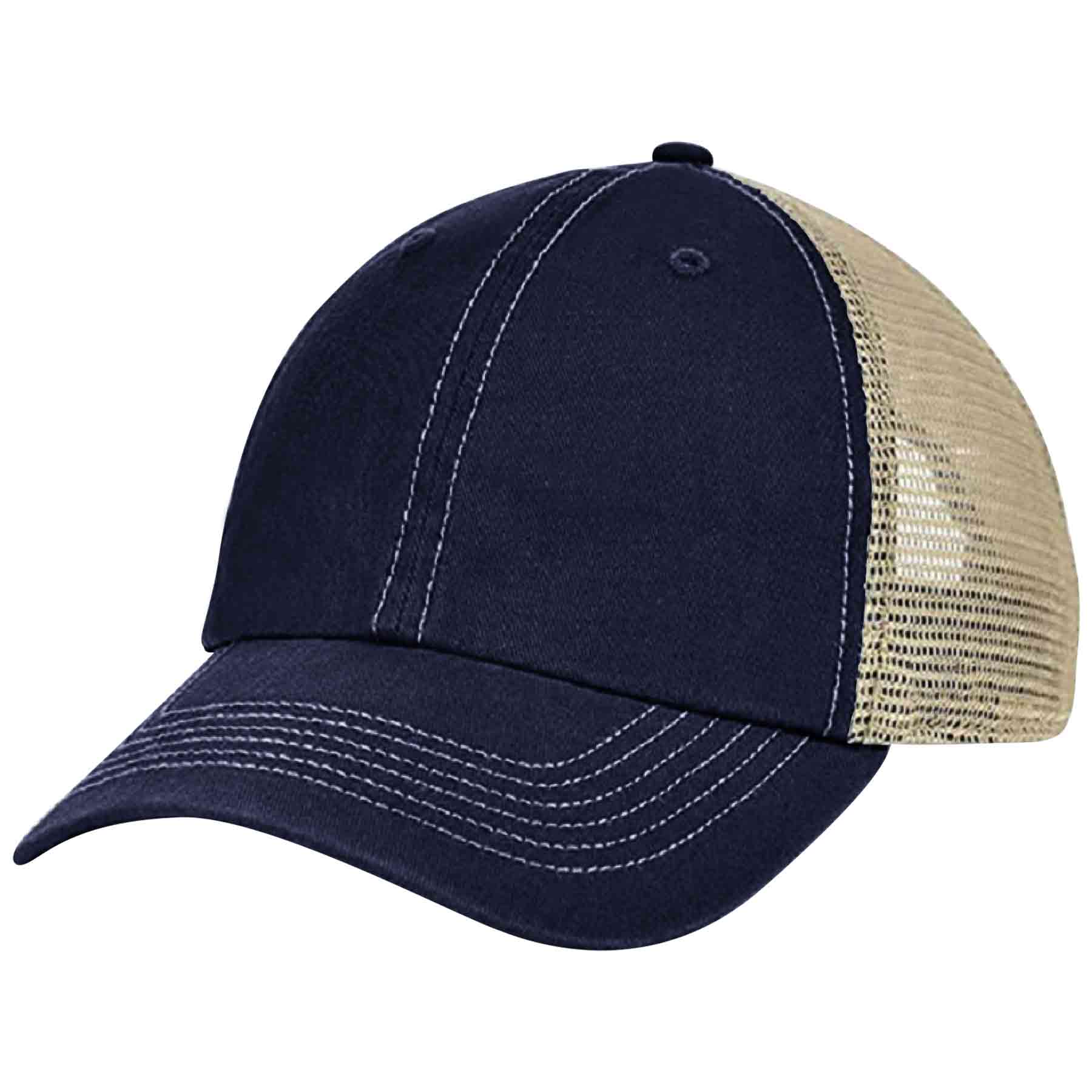 FlyFlyPromos - Two-Tone Untructured Trucker Hat with Mesh Back Dad Cap Image 5 - Promotional Product