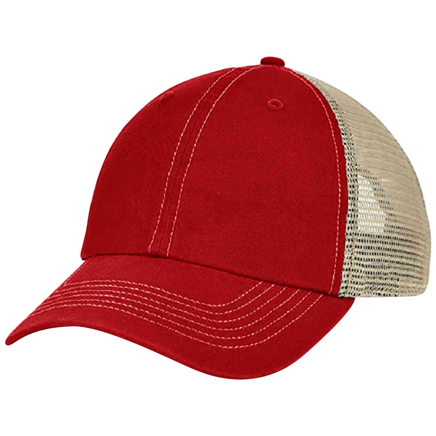 FlyFlyPromos - Two-Tone Untructured Trucker Hat with Mesh Back Dad Cap Image 4 - Promotional Product