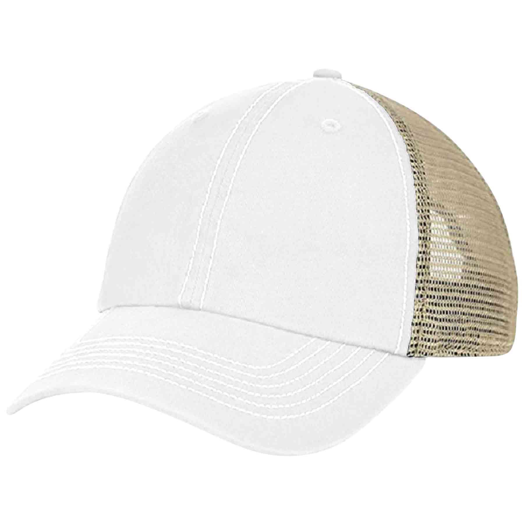 FlyFlyPromos - Two-Tone Untructured Trucker Hat with Mesh Back Dad Cap Image 2 - Promotional Product