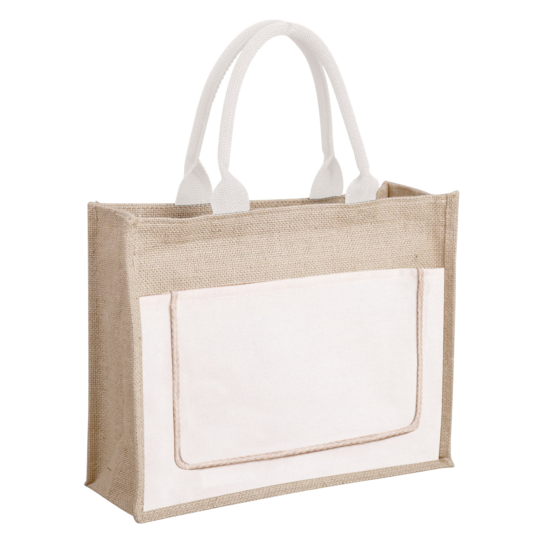 FlyFlyPromos - Jute Beach Tote Bag Image 3 - Promotional Product