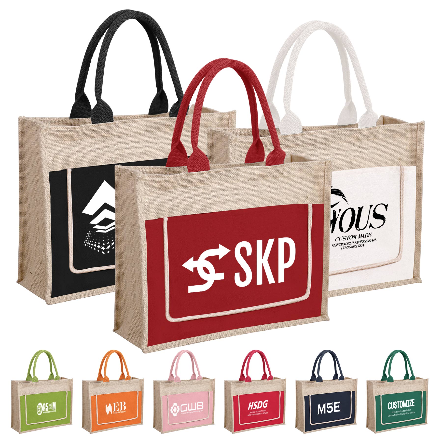 FlyFlyPromos - Jute Beach Tote Bag - Promotional Product