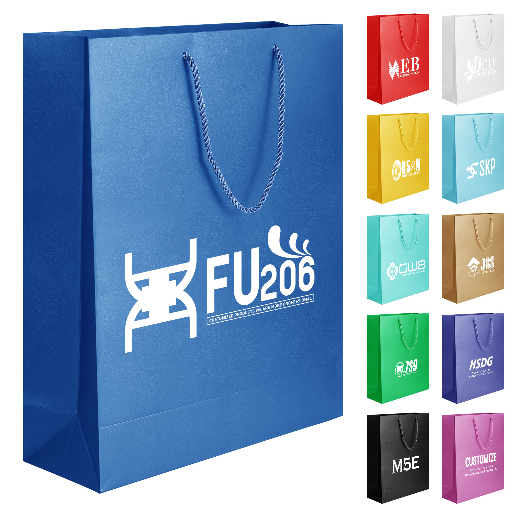 FlyFlyPromos - White Card Paper Bag with Twisted Handle Bag - Promotional Product