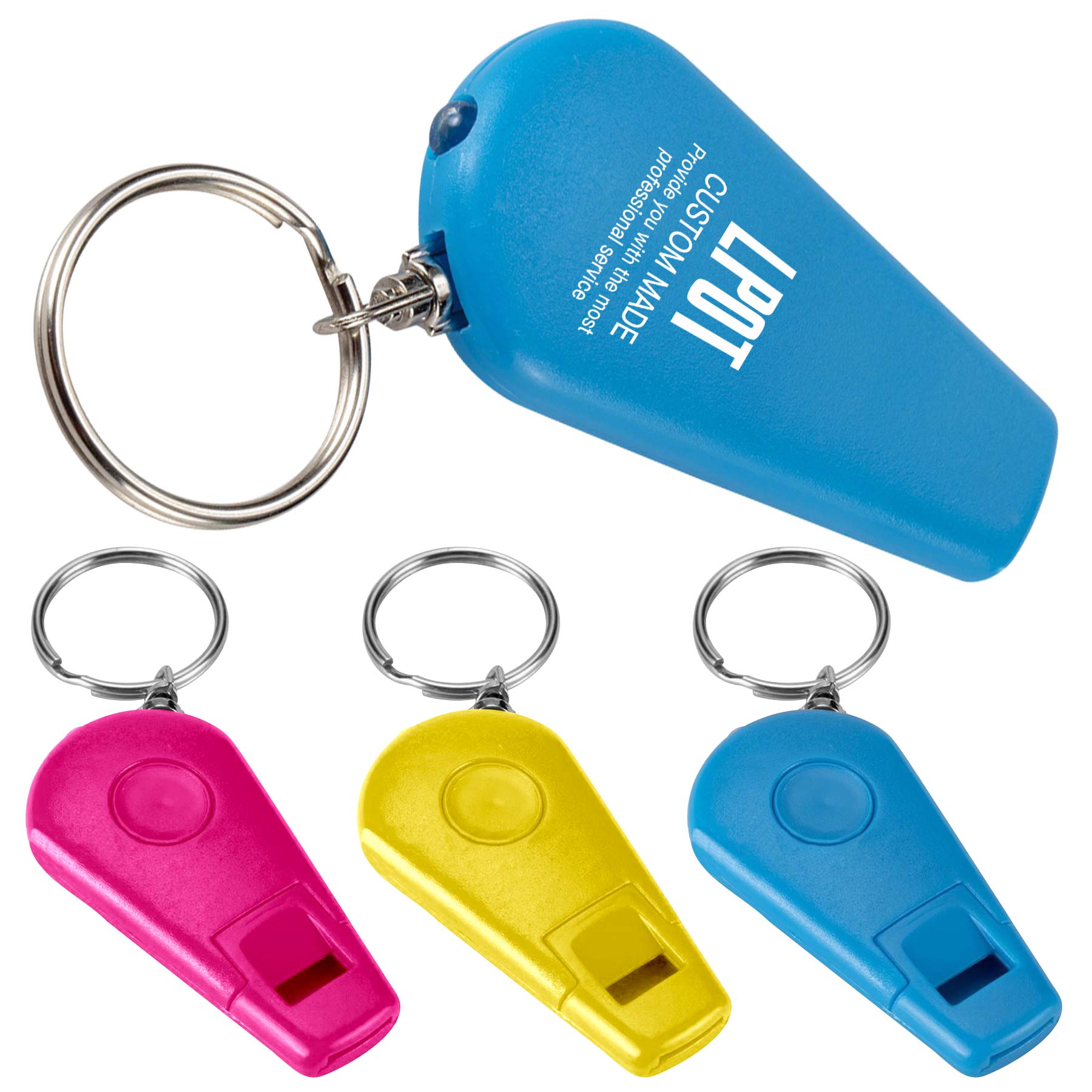 FlyFlyPromos - Safety Survival Whistle Keychain With LED Light - Promotional Product
