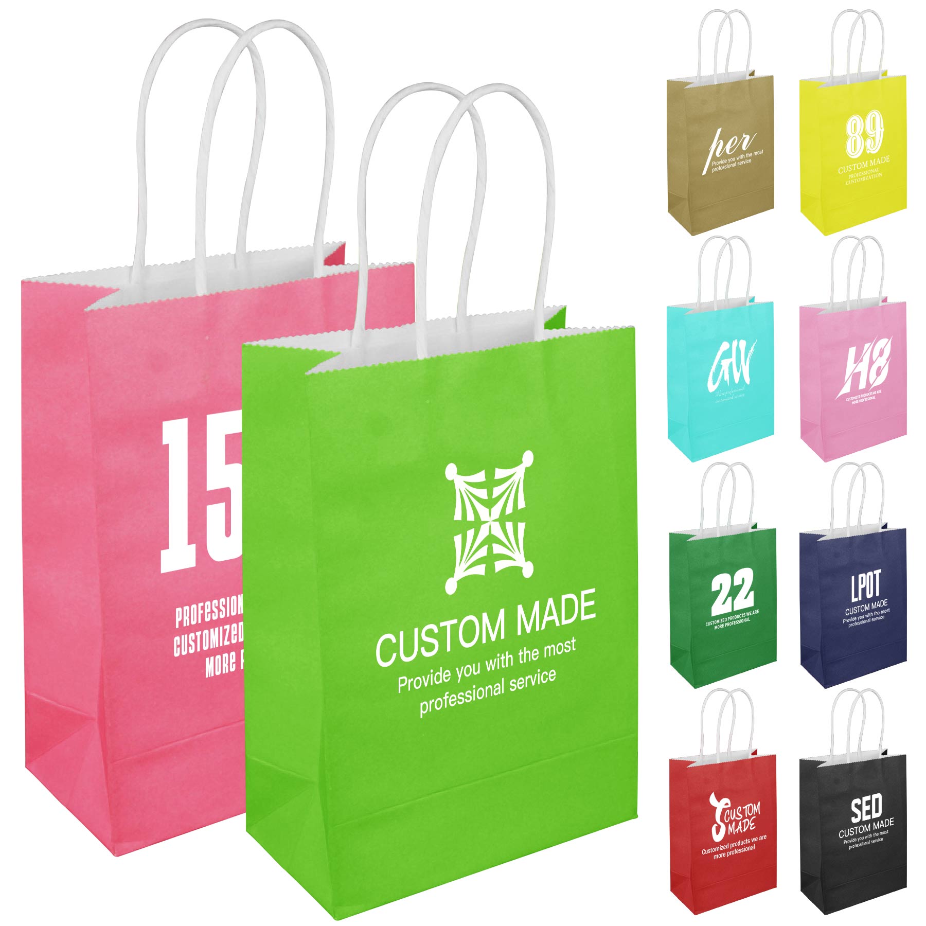 FlyFlyPromos - Colored Recyclable Paper Shopping Bag - Promotional Product