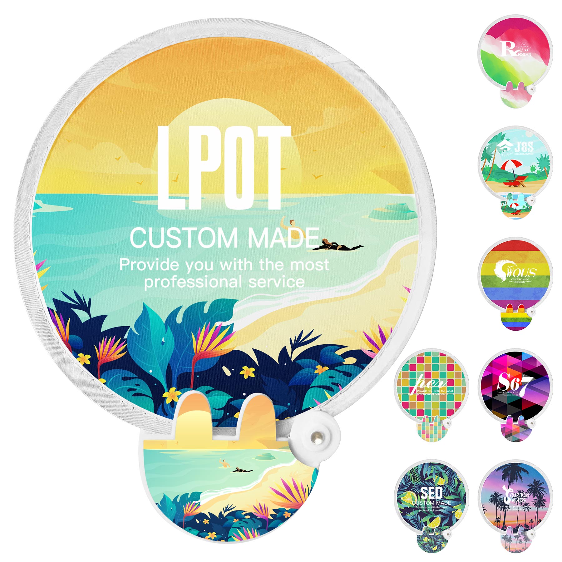 FlyFlyPromos - Full Color Foldable Flying Disc Fans - Promotional Product