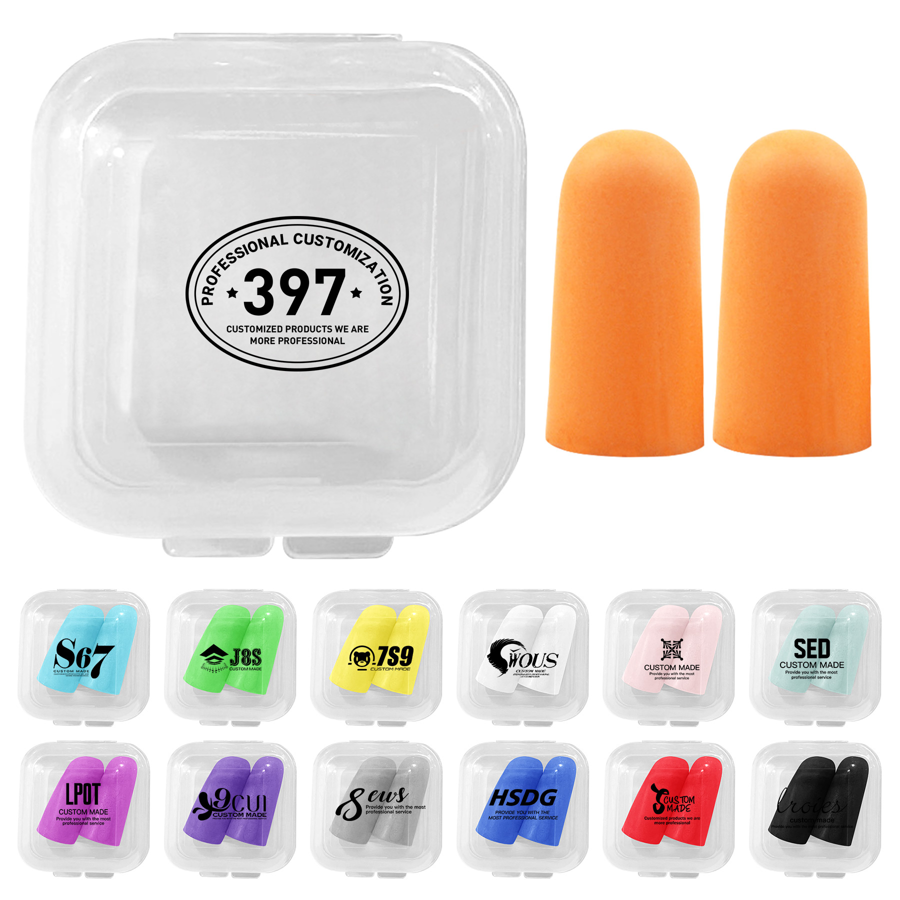 FlyFlyPromos - Soft Soundproof Earplugs In Case Image 1 - Promotional Product