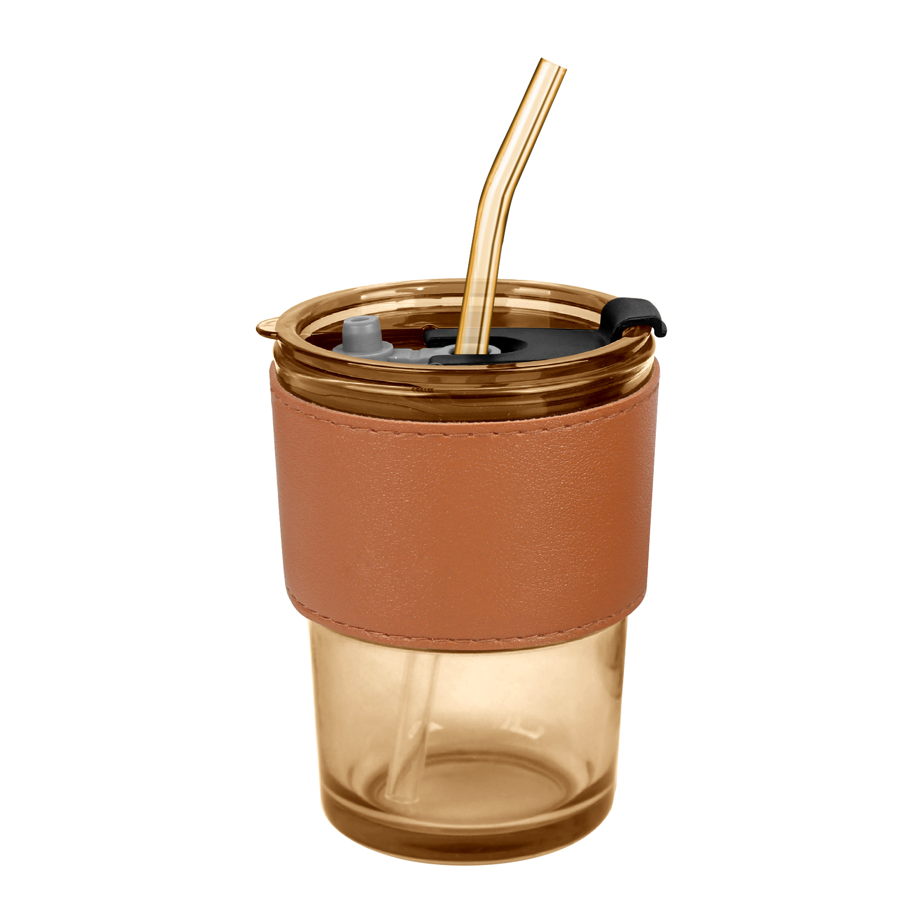 FlyFlyPromos - Anti-scald Glass Cup with Leather Case Straw Image 11 - Promotional Product