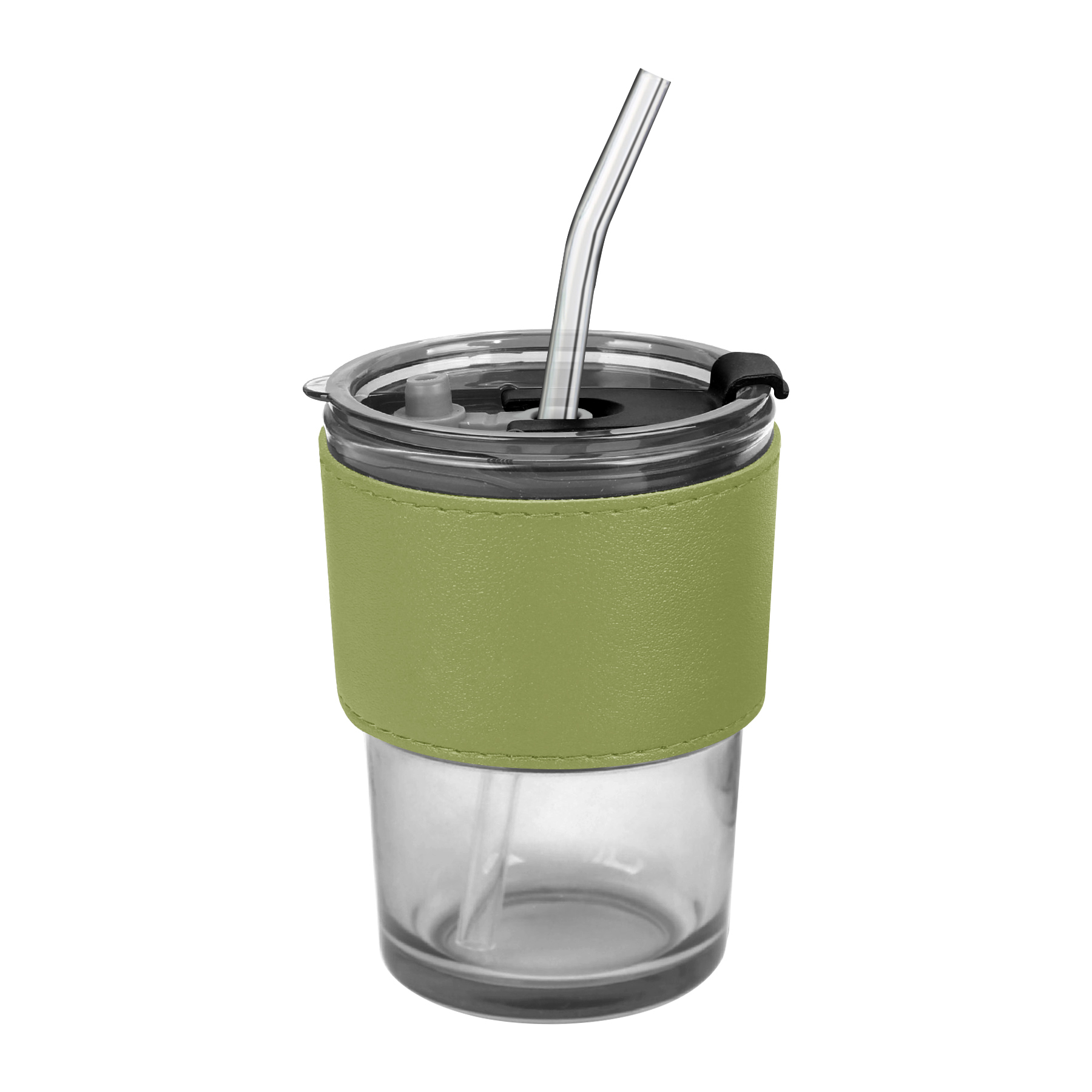 FlyFlyPromos - Anti-scald Glass Cup with Leather Case Straw Image 8 - Promotional Product