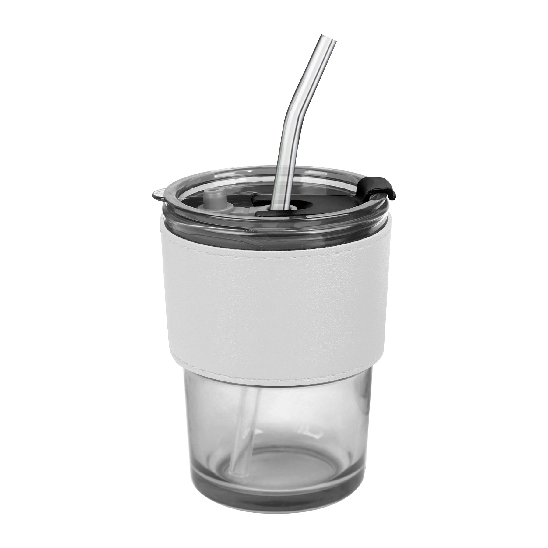 FlyFlyPromos - Anti-scald Glass Cup with Leather Case Straw Image 4 - Promotional Product